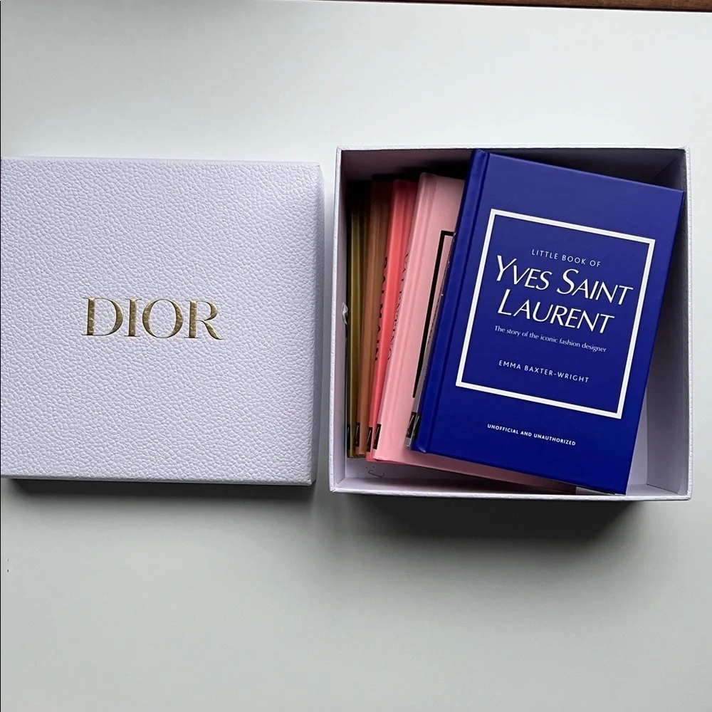 Luxury Fashion Book Set (6) + Authentic DIOR Gift Box | Chic Decor